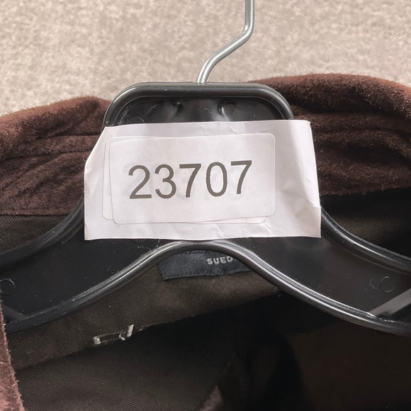 Claiborne Suede Shirt Jacket Mens XLarge Chocolate Brown Casual Lined Streetwear - Picture 12 of 12